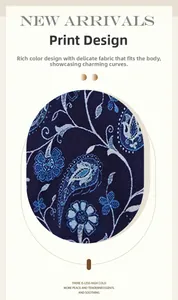 Détails du tissu à imprimé floral cachemire bleu roi sur ce caraco ajusté sexy