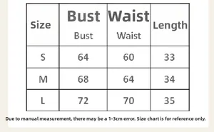 Size chart for floral embroidered lace bra with bust, waist, and length measurements