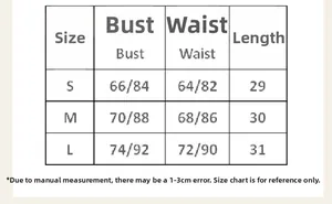 Size chart for women's lace bra showing bust, waist and length measurements in cm