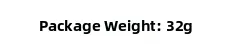 Detail showing package weight specification for the rhinestone hair comb weighing 32g