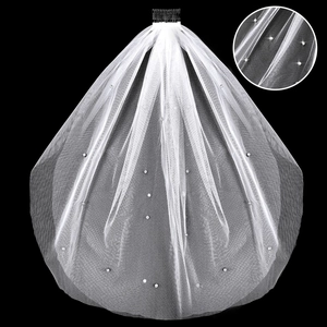 Elegant White Short Wedding Veil With Sparkling Rhinestones Decorative Hair Comb For Bachelorette Party Bridal Hair Accessories