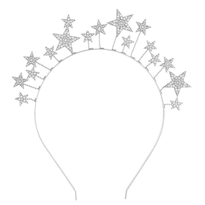 Serre-tête Élégant en Alliage Étoiles Avec Strass et Künstliche Perles de Culture pour Femmes Anniversaire Fête Mariage Accessoire Cheveux