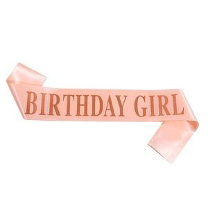 Birthday Girl Sash Rose Gold Lettering Satin Ribbon Shoulder Strap For Birthday Party Decorations For Women Girls Accessory