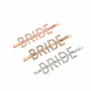 Elegant Alloy Rhinestone Bride Letter Hair Clip Minimalist Wedding Hairpins Women Bridal Party Bridal Hair Accessories