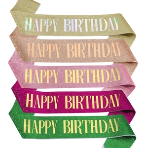 Fascia Happy Birthday Glitterata per Donne Ragazze Decorazione Festa Compleanno Birthday Queen Accessori per Feste