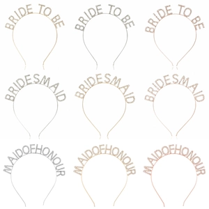 Rhinestone Alloy Letter Headband Bride To Be Bridesmaid Maid Of Honour Wedding Bachelorette Party Hair Accessories For Women