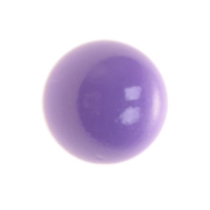 Detail view of a 16mm polished purple bola ball chime for pregnancy necklaces