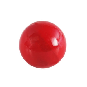 Close-up of a 16mm polished red bola sphere for pregnancy chime necklaces
