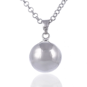 Collana chiama angeli in argento lucido con elegante catena lunga a maglia classica
