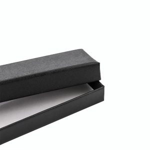 Rectangular black textured gift box with white lining for jewelry and watches