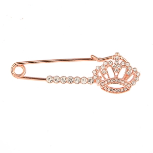 Broche Couronne en Strass à la Mode pour Femme Élégant Accessoire de Bijoux en Alliage pour Mariage Fête Banquet Décoration