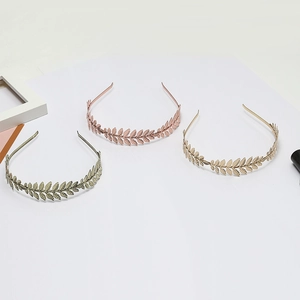 Greek goddess leaf headbands in gold, rose gold and bronze finish for women