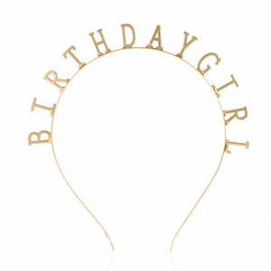 Gouden Birthday Girl metalen haarband voor verjaardagsfeestjes en kinderaccessoires