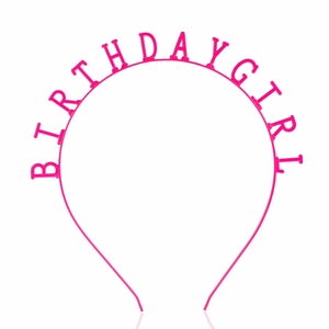 Serre-tête rose Birthday Girl pour fête d'enfants et accessoires photo de fête