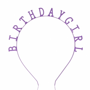 Serre-tête violet Birthday Girl pour fête d'enfants avec finition pailletée métal