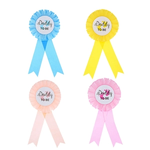 Daddy To Be tinplate badges in four colors for baby shower party decorations