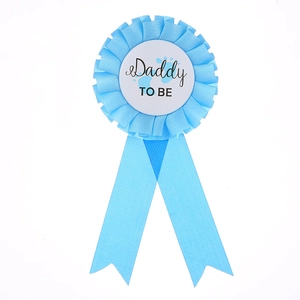 Daddy To Be Rosette Badge Tinplate Satin Medal For Baby Shower Gender Reveal Party Favor Gift Decorations Accessory