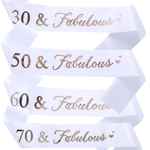 Women Birthday Party Sash Fabulous Foil Lettering Satin Sash 18 21 30 40 50 60 70 Birthday Celebration Decoration Party Favor