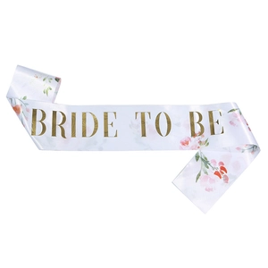 Floral Satin Bride To Be Sash For Bachelorette Party Bridal Shower Wedding Decoration Party Accessories Elegant Ribbon