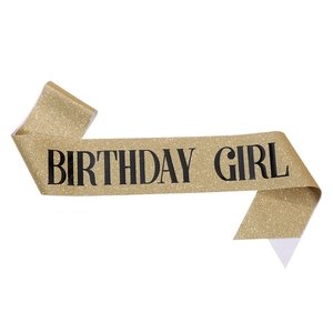 Glitter Birthday Girl Sash For Women Girls Birthday Party Decoration Supplies Holographic Lettering Party Sash