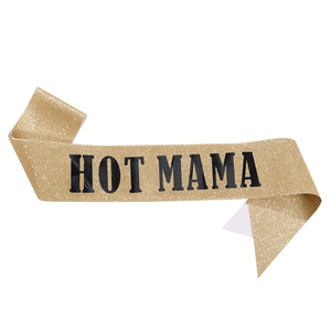 Ensemble de Fête Fête des Mères HOT MAMA Écharpe Or Pailletée Et Couronne Tiara En Alliage Strass Pour Célébration Anniversaire Femme