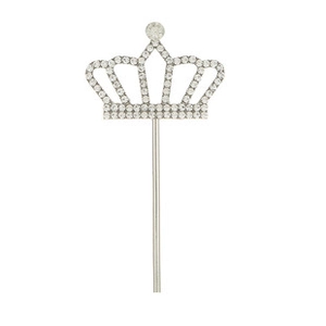 Dettaglio di corona argentata con strass trasparenti per torte o decorazioni capelli