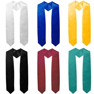 Plain Satin Graduation Stoles Honor Sashes For Academic Ceremony High School University Students Graduation Party Accessories