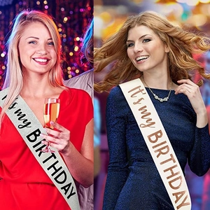 Fascia scintillante 'It's my BIRTHDAY' per feste di compleanno con scritte oro rosa