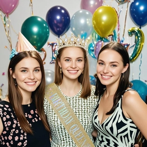 Set lussuoso con fascia Birthday Queen dorata e tiara con strass per feste di compleanno