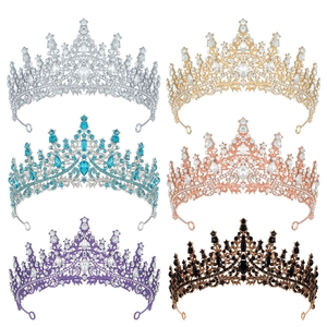 Luxueuse Couronne de Mariée en Strass pour Femme Mariage Fête Élégante Cristal Accessoires de Cheveux Baroque Serre-tête Bijoux