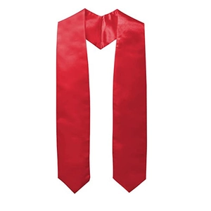 Vibrant red graduation stole in shiny satin fabric for ceremonies and honors