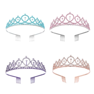 Eleganter Zinklegierung Strass Krone Tiara Haarreif Für Damen Mädchen Hochzeit Geburtstag Party Prinzessin Haarschmuck Mit Kamm