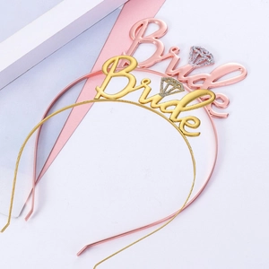 Braut Brief Legierung Haarreif Hochzeit Junggesellenabschied Strass Stirnband Haarschmuck Für Frauen Gold Roségold
