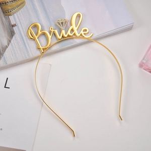 Goldener Braut-Haarreif aus Metall mit Strass-Akzent für Hochzeiten und JGA-Partys