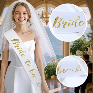 Elegant Satin Bride To Be Sash Gold Bronzing Lettering For Bachelorette Party Bridal Shower Wedding Decoration For Women Accessory
