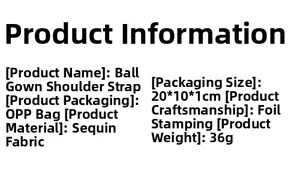 Detailed specifications for Prom Princess sash made of glitter fabric with gold stamping
