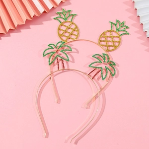 Creative pineapple and coconut fruit headbands with sparkling rhinestones for beach parties