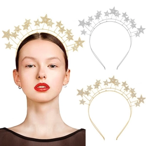 Serre-tête étoilé étincelant avec strass en or et argent pour les fêtes