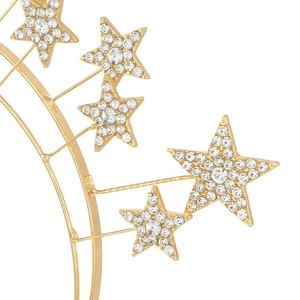 Serre-tête baroque doré avec strass scintillants et élégantes doubles couches d'alliage