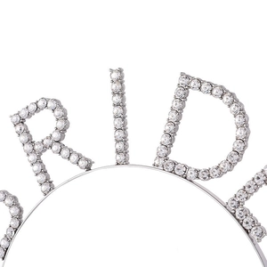 Elegante cerchietto BRIDE con strass argentati per addio al nubilato e matrimoni