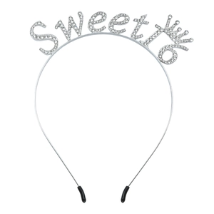 Funkelndes Sweet 16 Strass-Tiara-Stirnband mit Kronendesign für Geburtstagsfeiern