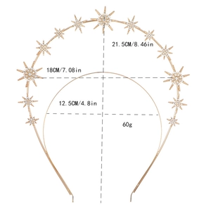 Baroque double-layer star headband with sparkling rhinestones for wedding and parties