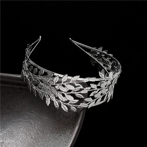Baroque Greek Goddess Leaf Headband Vintage Metallic Laurel Leaf Hair Band For Wedding Party Women Bridal Hair Accessories