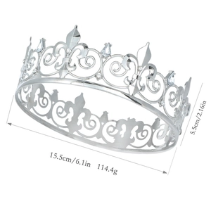 Silver vintage crown dimensions: 15.5cm diameter and 5.5cm height with crystal details