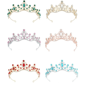Luxury Crystal Bridal Crown Tiara For Women Wedding Party Headpiece Alloy Rhinestone Queen Crown Headwear With Hair Clips