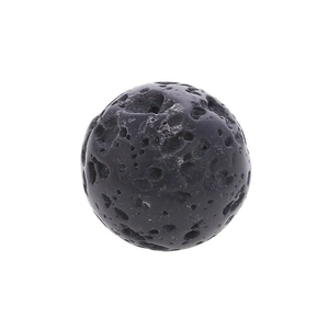 Natural black volcanic lava stone bead with porous texture for jewelry making