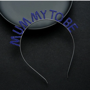 Sparkling dark blue rhinestone MUMMY TO BE headband for baby shower party celebrations