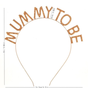 Rose gold rhinestone Mummy To Be headband hair accessory for baby shower party decorations
