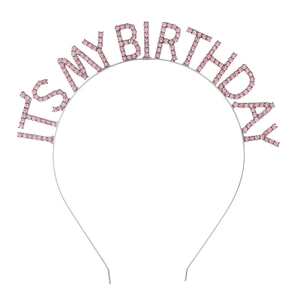 Its My Birthday Strass Buchstaben Haarreif Zinklegierung Kristall Geburtstag Mädchen Tiara Haarband Für Geburtstagsfeier Damen