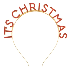 Λεπτομέρεια από στέκα Merry Christmas με κόκκινα γράμματα γκλίτερ και χρυσό μεταλλικό σκελετό